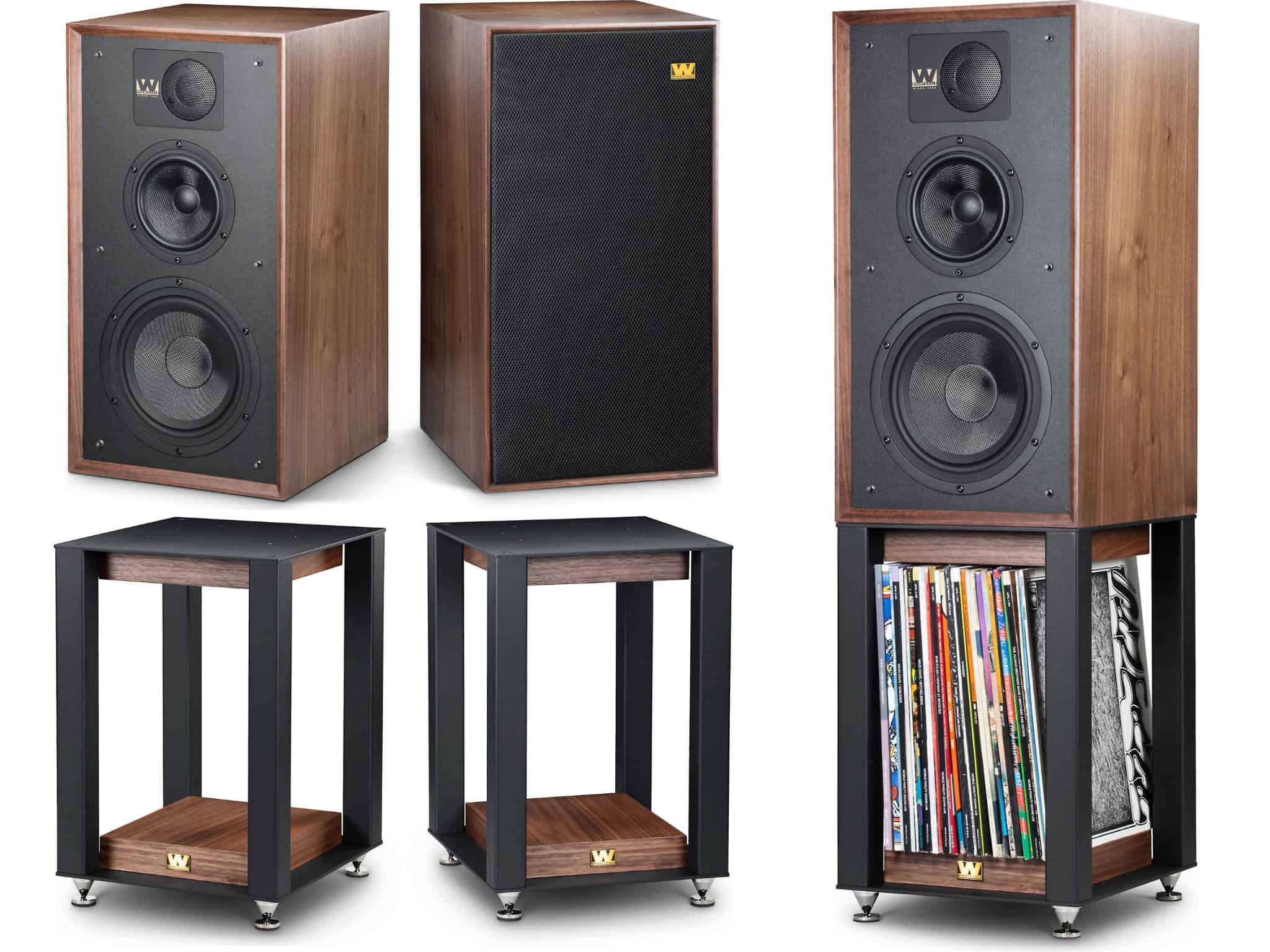 Wharfedale LINTON Heritage speakers with stands ©Image Credit: Wharfedale