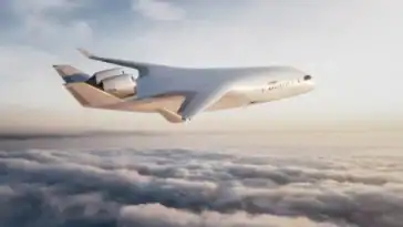 Meet the JetZero Z4: A 250-seat, blended-wing aircraft designed to slash fuel burn by up to 50%, fly 5,000 nautical miles, and drastically lower ticket prices—all while fitting standard airport gates. ©Image Credit: JetZero