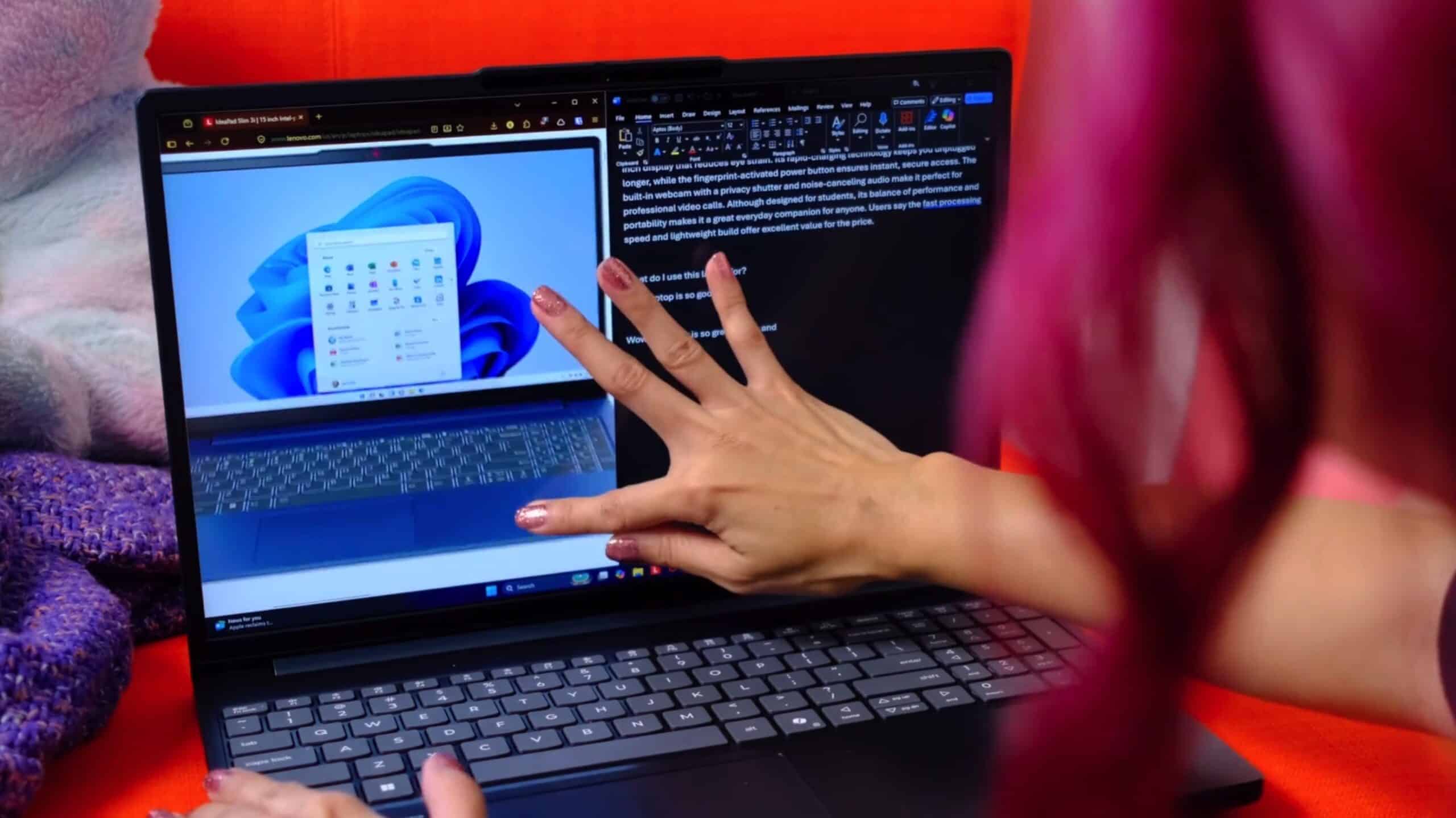 Unlike the 13-inch non-touch MacBook Neo, the IdeaPad Slim 3i brings an expansive 2K touchscreen display and 16GB of memory to entry-level buyers. ©Image Credit: GEEKSPIN