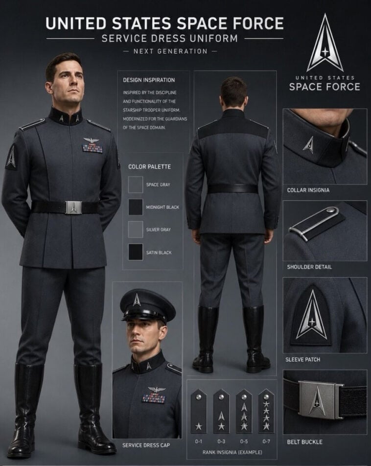 A 1990s sci-fi movie helped inspire the look of Space Force’s latest uniforms | ©Image Credit: Truth Social / Donald trump
