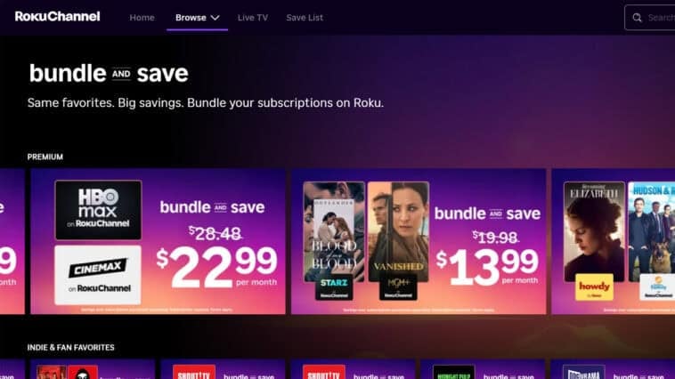 Pair your favorite streaming sevices like Max, STARZ, and AMC+ to save up to 30% every single month on Roku. | ©Image Credit: Roku