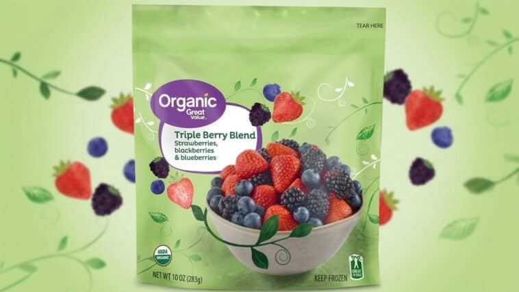 Bought frozen berries at Walmart? The FDA warning involves one lot of Great Value Organic Triple Berry Blend. | ©Image Credit: Walmart