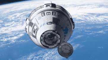 The Boeing Starliner capsule, pictured here in orbit, is undergoing major system overhauls following its 2024 flight test | ©Image Credit: Wikimedia Commons / Public Domain