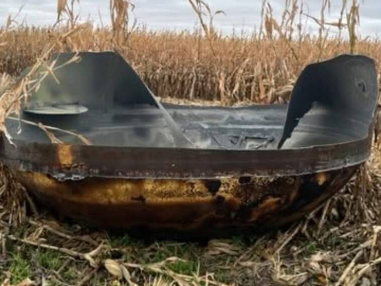 A rural Minnesota cornfield became the unlikely landing site for suspected Chinese space debris | ©Image Credit: Facebook / Stevens County Sheriff's Office  