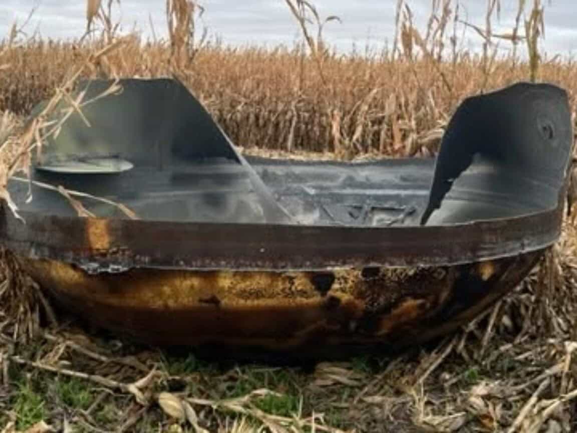 A rural Minnesota cornfield became the unlikely landing site for suspected Chinese space debris | ©Image Credit: Facebook / Stevens County Sheriff's Office  