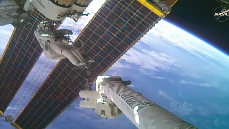 Astronauts complete the 285th U.S. ISS spacewalk to install a brand-new roll-out solar array. ©Image Credit: NASA
