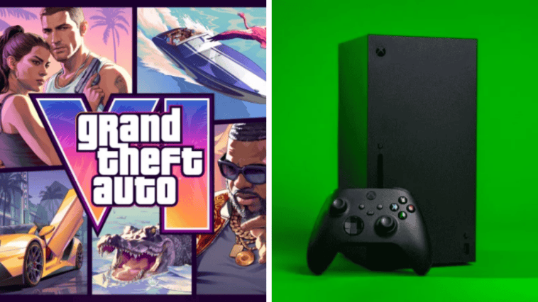 Grand Theft Auto VI key art and the Xbox Series X. | Image Credit: Rockstar Games / Microsoft
