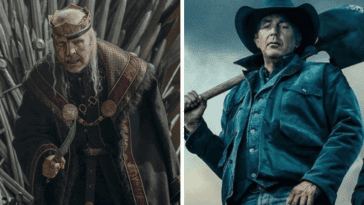 Paddy Considine in HBO's House of the Dragon (left) and Kevin Costner in Paramount's Yellowstone (right) | © Image Credit: HBO / Paramount Network