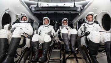 Led by NASA Astronaut Jessica Watkins, Crew-13 sets a new US spaceflight speed record with a rapid 7-hour and 55-minute express transit to the ISS. ©Image Credit: NASA