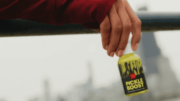 McDonald's is handing out 2-ounce bottles of its new Pickle Boost to runners during the Chicago Marathon | ©Image Credit: McDonald's