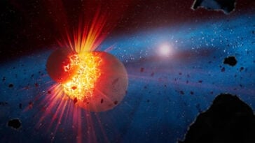 NASA’s Webb Telescope finds rare extreme debris disks formed by high-energy collisions between young worlds. | ©Image Credit: NASA, ESA, CSA, Joseph Olmsted (STScI)